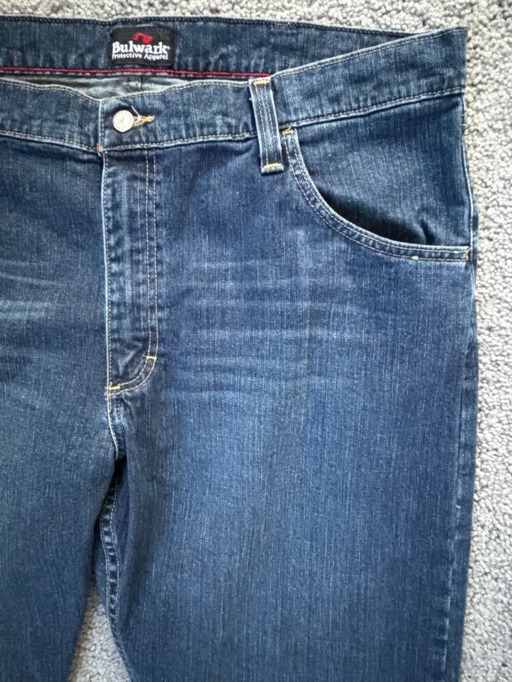 Bulwark FR Men's Straight Fit Stretch Jeans 40x30 CAT 2 NFPA 2112 Denim PSJ4SD2 - Picture 3 of 14
